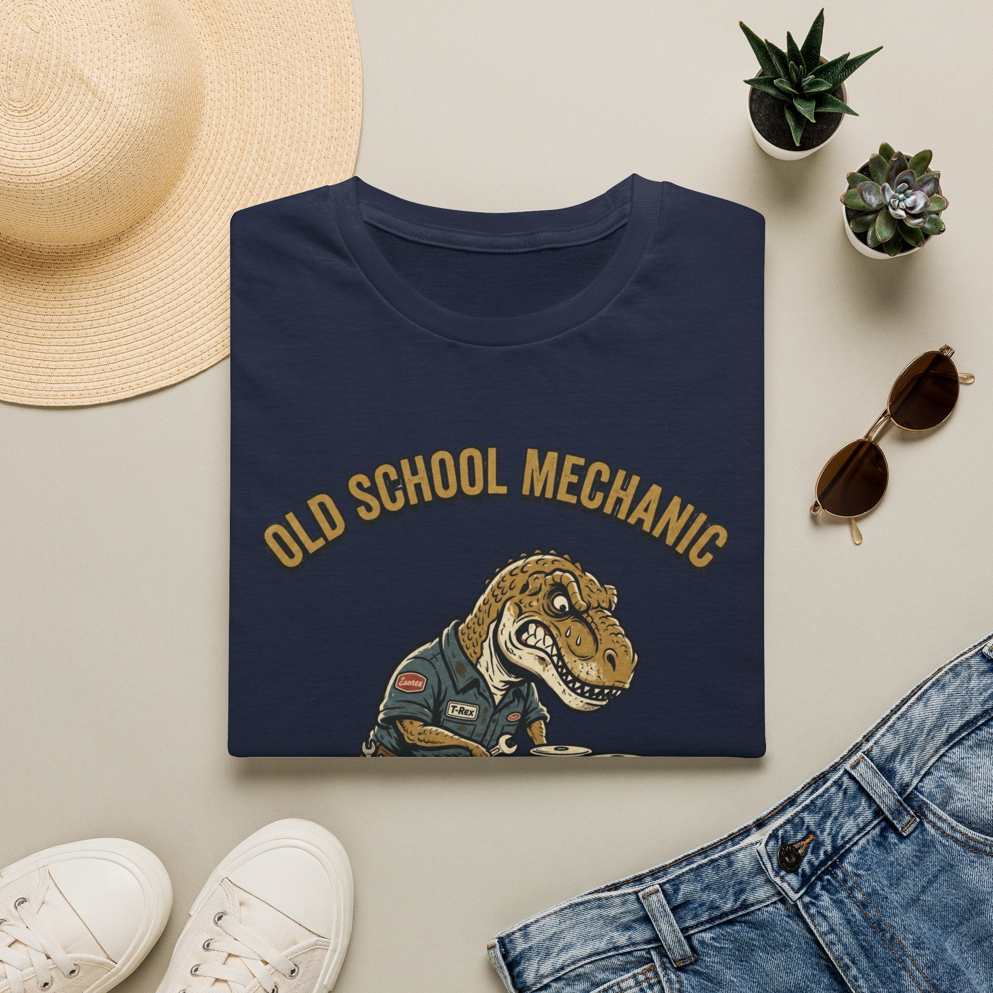 old school mechanic dino T-Shirt