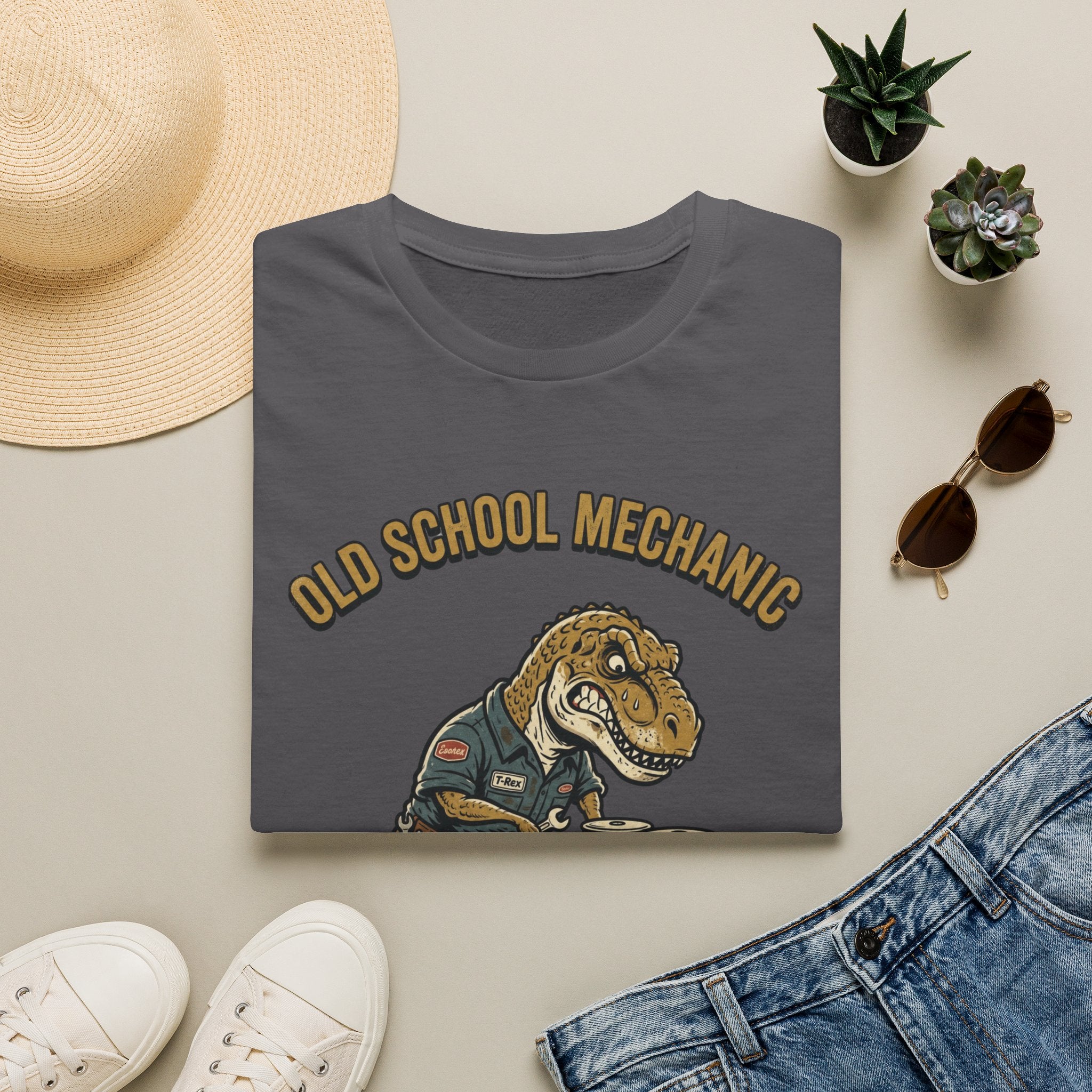 old school mechanic dino T-Shirt