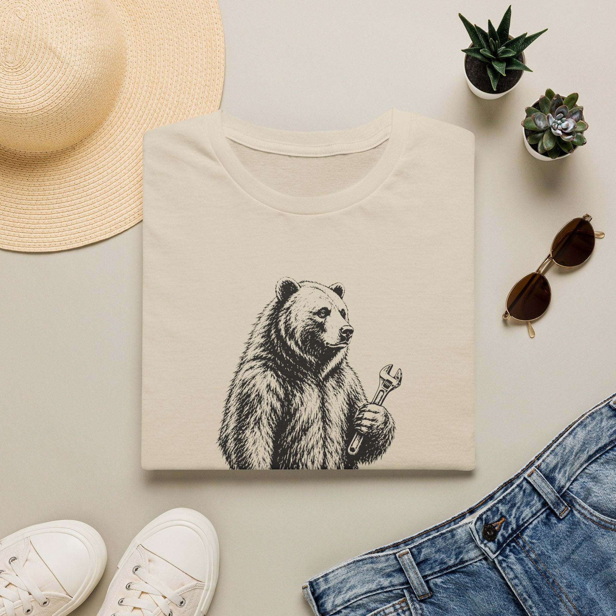 bear with wrench black T-Shirt