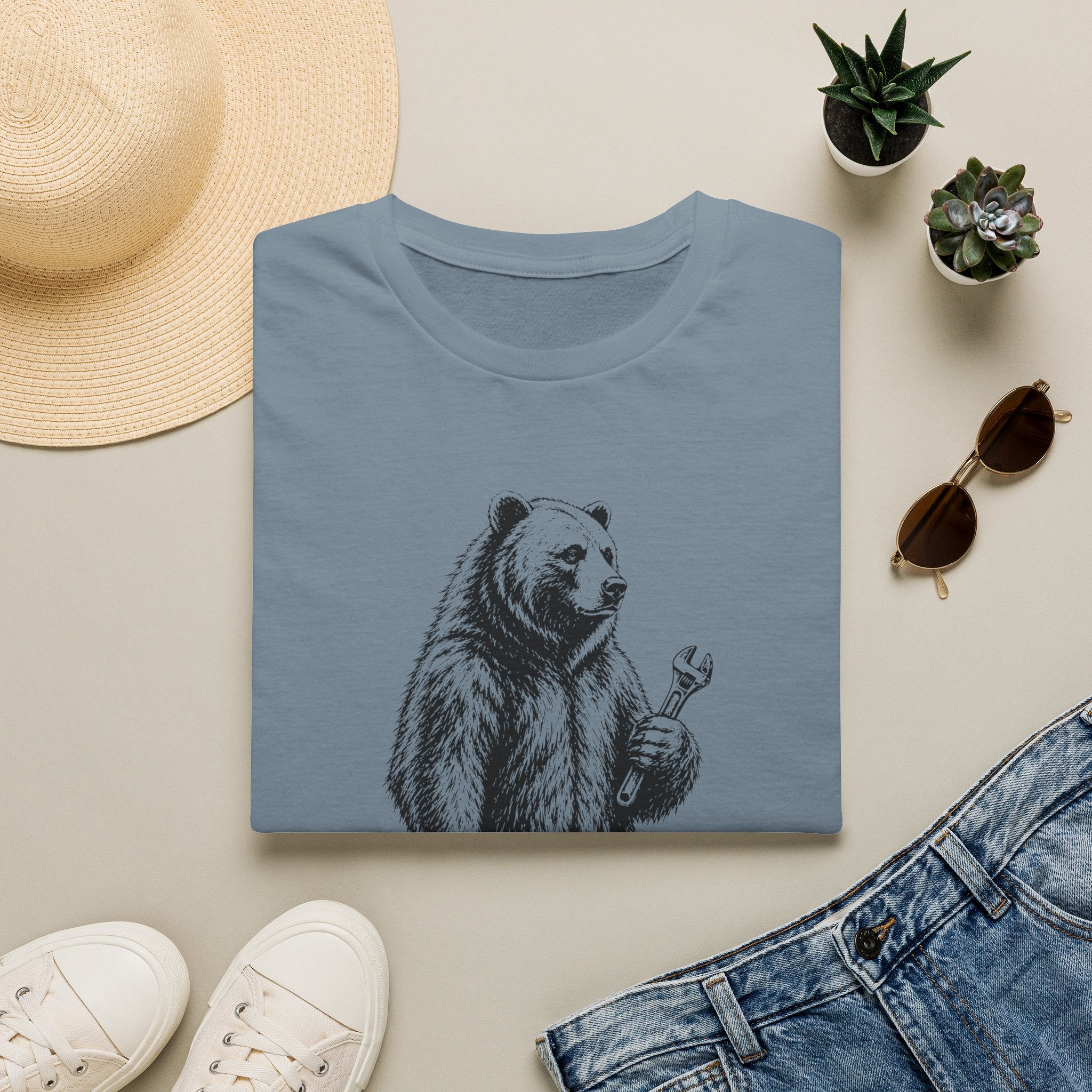 bear with wrench black T-Shirt