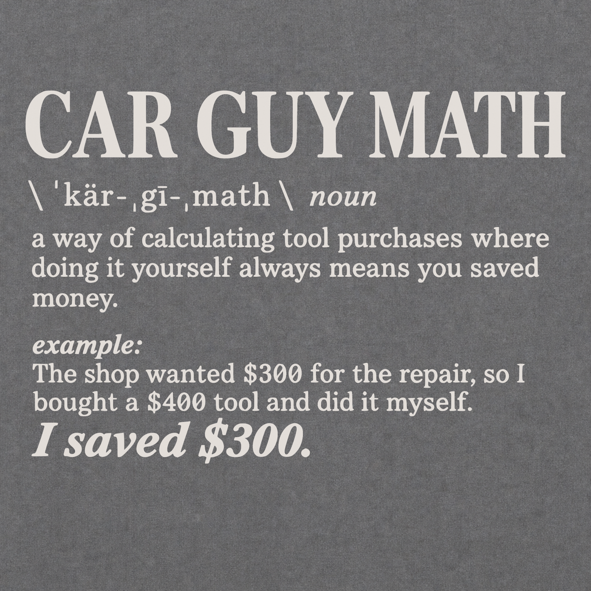 Car Guy Math T-shirt