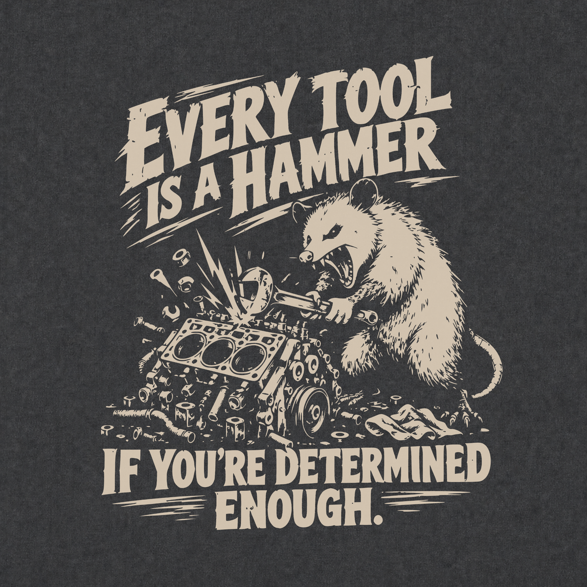 Determined Opossum  T-shirt