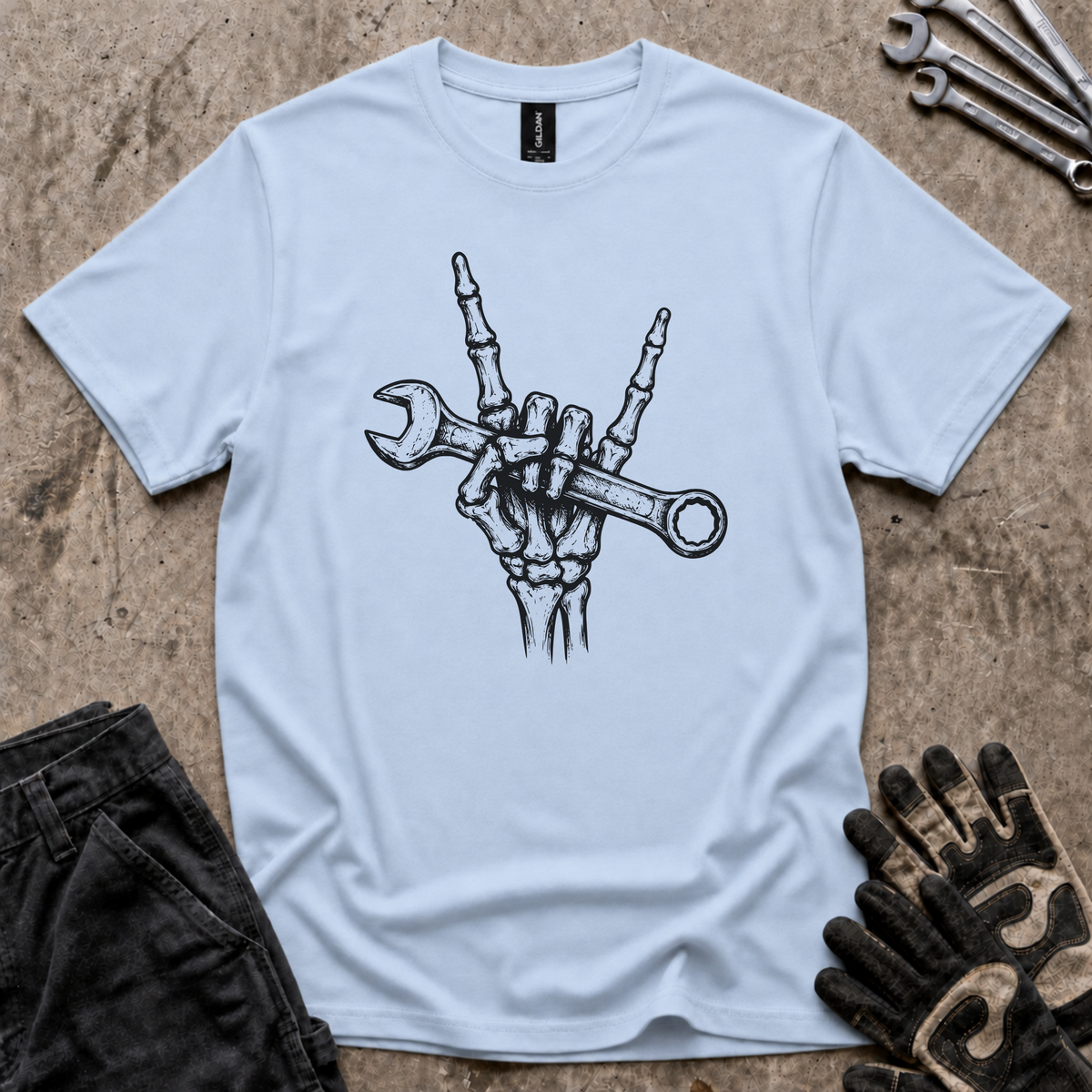 Skeleton Hand Wrench T-Shirt