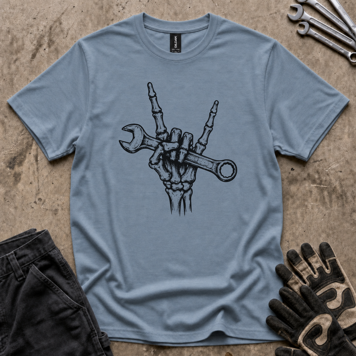 Skeleton Hand Wrench T-Shirt