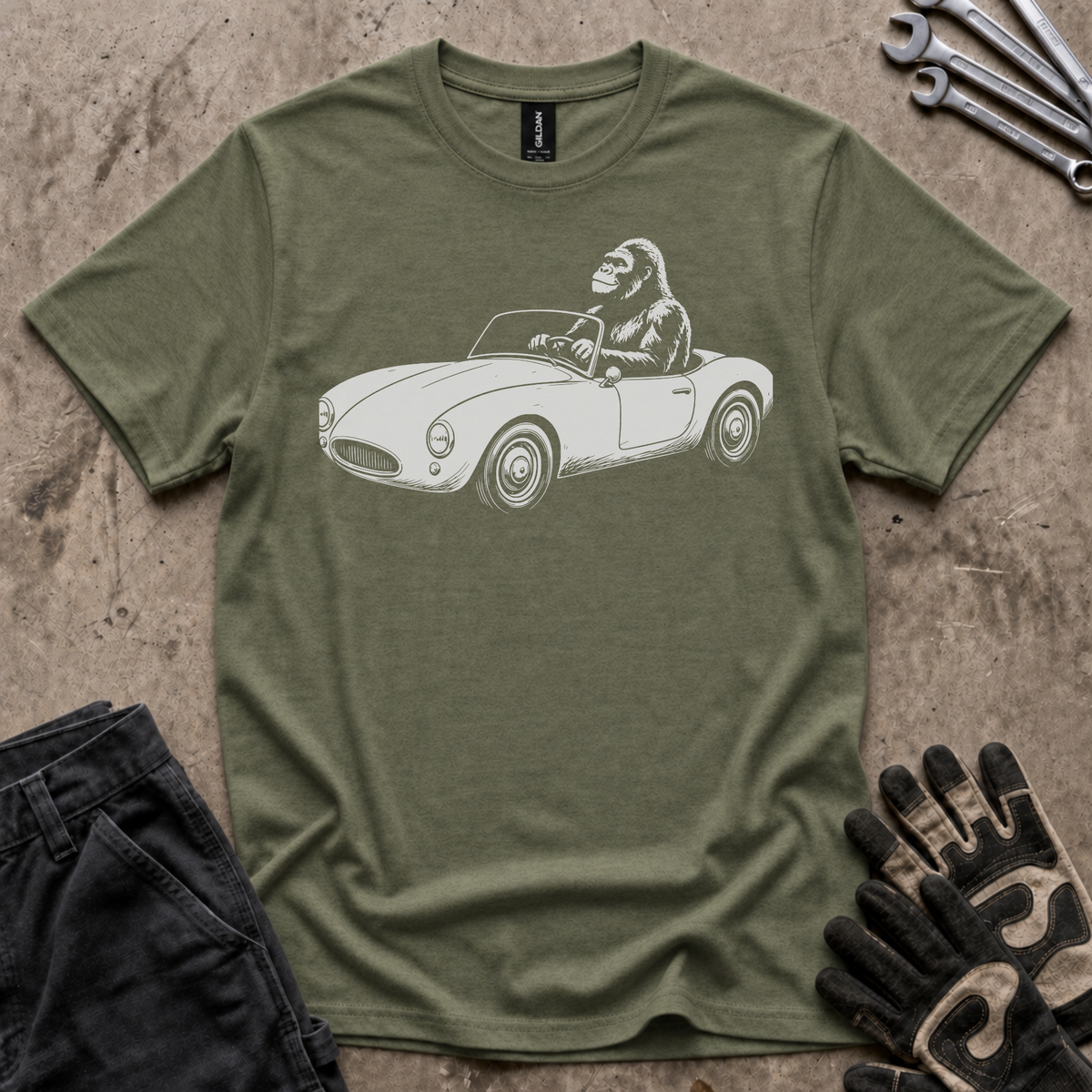 Gorilla Driving T-Shirt