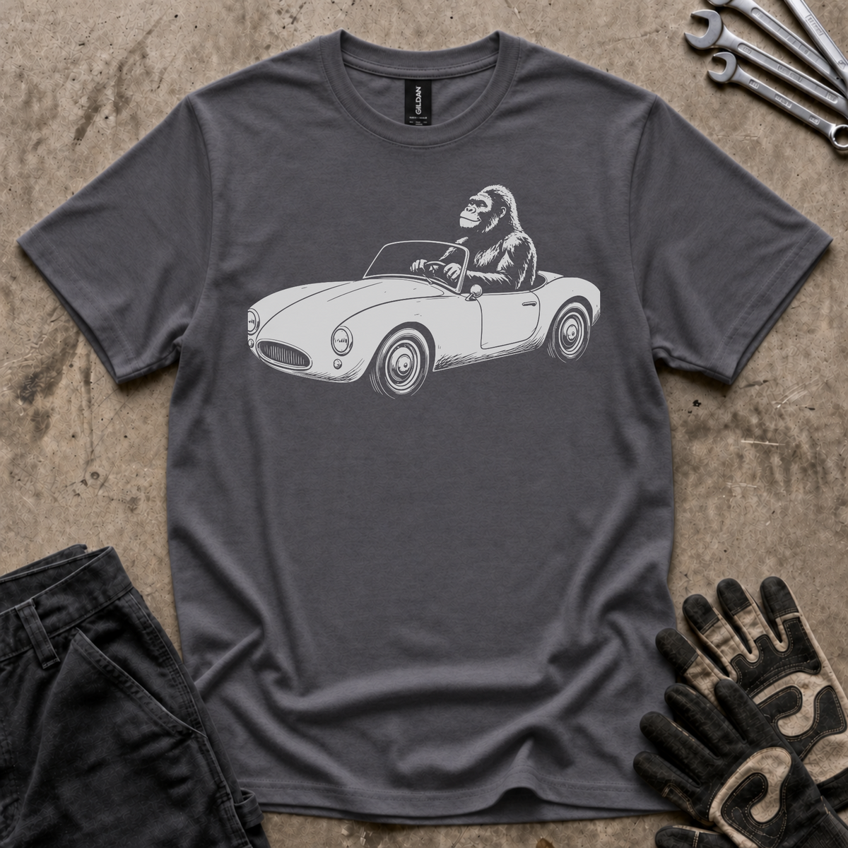 Gorilla Driving T-Shirt