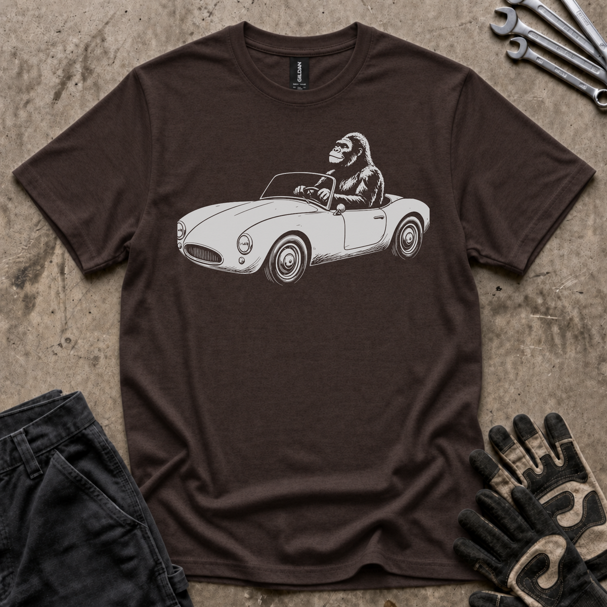 Gorilla Driving T-Shirt